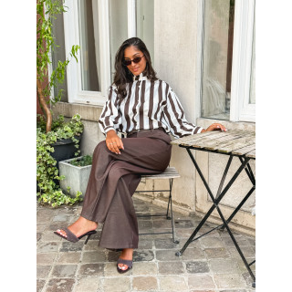 Chemise Anya - Chocolat/Blanc