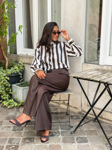 Chemise Anya - Chocolat/Blanc