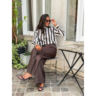Chemise Anya - Chocolat/Blanc