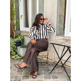 Chemise Anya - Chocolat/Blanc