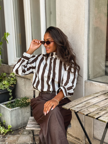 Chemise Anya - Chocolat/Blanc