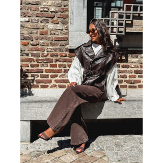 Veste en simili Mayana - Chocolat