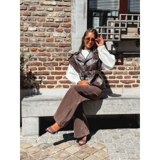 Veste en simili Mayana - Chocolat
