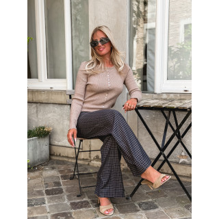 Pantalon à carreaux Maliory - Bleu marine