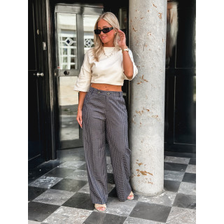 Pantalon à carreaux Maliory - Bleu marine