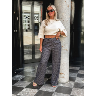 Pantalon à carreaux Maliory - Bleu marine
