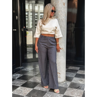 Pantalon à carreaux Maliory - Bleu marine