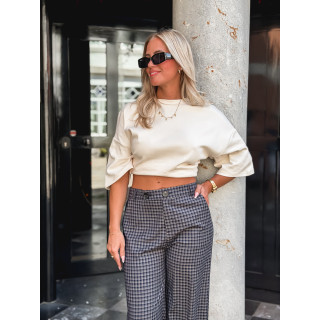 Pantalon à carreaux Maliory - Bleu marine