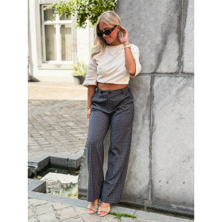 Pantalon à carreaux Maliory - Bleu marine