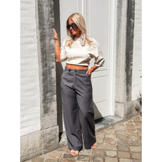 Pantalon à carreaux Maliory - Bleu marine