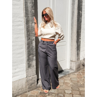 Pantalon à carreaux Maliory - Bleu marine