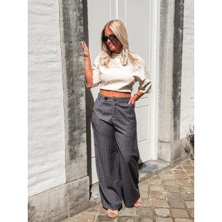 Pantalon à carreaux Maliory - Bleu marine