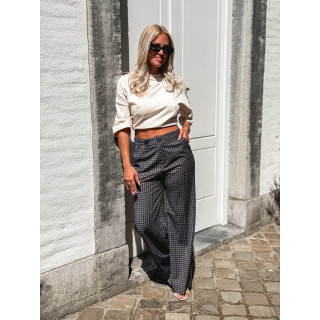 Pantalon à carreaux Maliory - Bleu marine