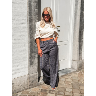 Pantalon à carreaux Maliory - Bleu marine