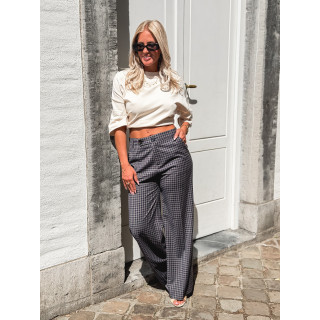 Pantalon à carreaux Maliory - Bleu marine