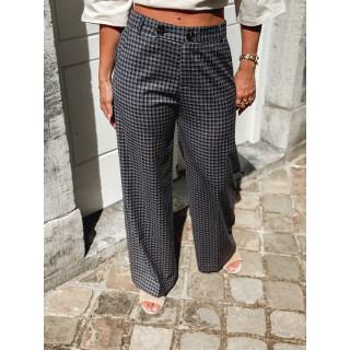 Pantalon à carreaux Maliory - Bleu marine