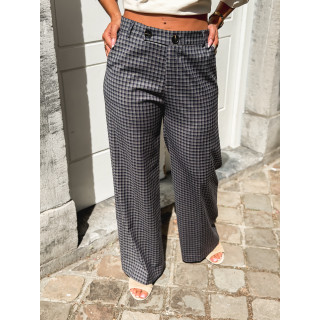 Pantalon à carreaux Maliory - Bleu marine