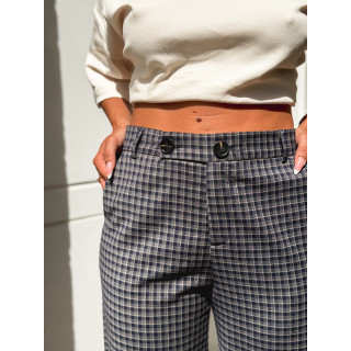 Pantalon à carreaux Maliory - Bleu marine