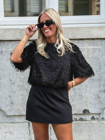 Blouse courte Paula - Noir