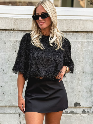 Blouse courte Paula - Noir