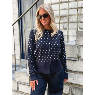 Gilet à pois Himeline - Bleu marine