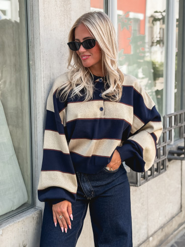 Pull Noéa - Doré/Bleu marine Pull Noéa - Doré/Bleu marine