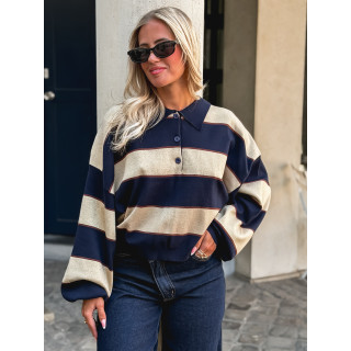 Pull Noéa - Doré/Bleu marine