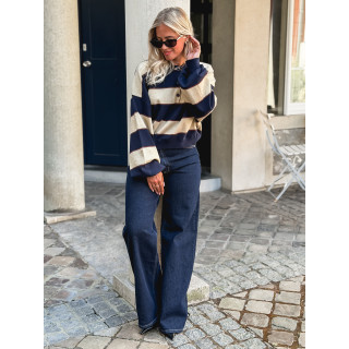 Pull Noéa - Doré/Bleu marine