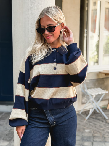 Pull Noéa - Doré/Bleu marine