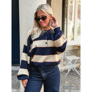 Pull Noéa - Doré/Bleu marine