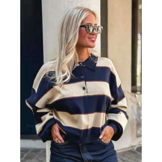 Pull Noéa - Doré/Bleu marine
