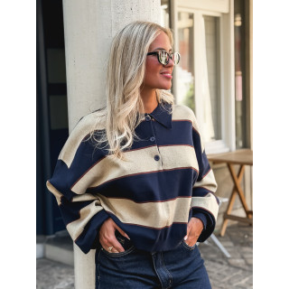Pull Noéa - Doré/Bleu marine