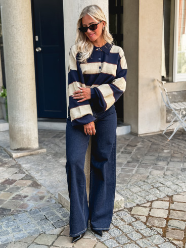 Pull Noéa - Doré/Bleu marine Pull Noéa - Doré/Bleu marine
