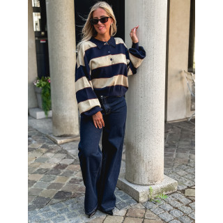 Pull Noéa - Doré/Bleu marine
