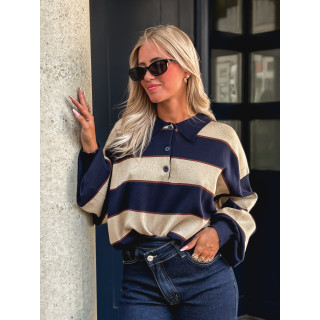 Pull Noéa - Doré/Bleu marine