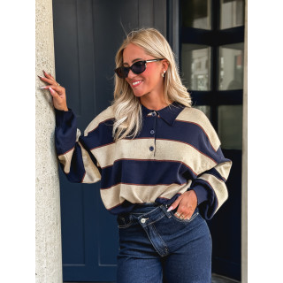 Pull Noéa - Doré/Bleu marine