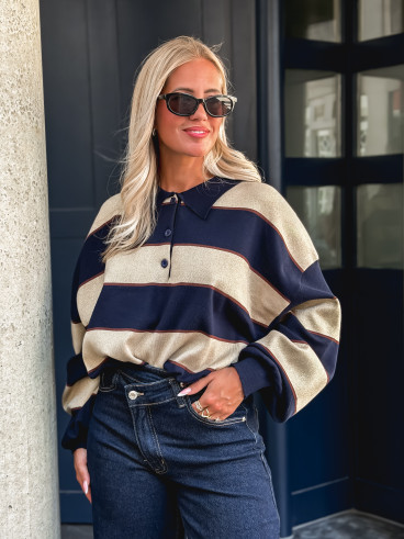 Pull Noéa - Doré/Bleu marine Pull Noéa - Doré/Bleu marine