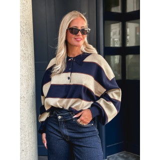 Pull Noéa - Doré/Bleu marine