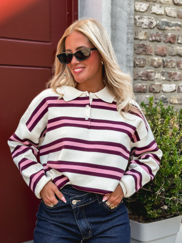 Pull ligné Albane - Crème