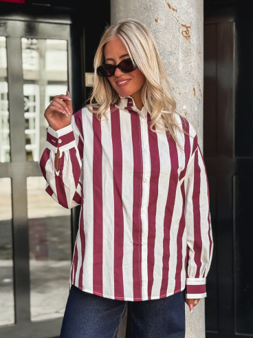 Chemise Anya - Bordeaux/Blanc