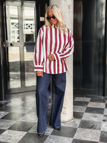 Chemise Anya - Bordeaux/Blanc