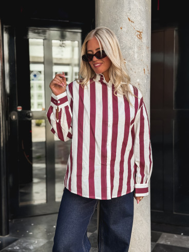 Chemise Anya - Bordeaux/Blanc