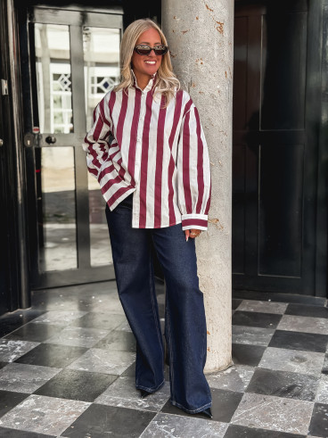 Chemise Anya - Bordeaux/Blanc