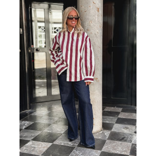 Chemise Anya - Bordeaux/Blanc