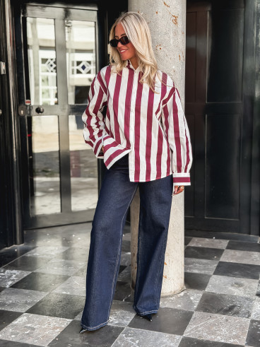 Chemise Anya - Bordeaux/Blanc