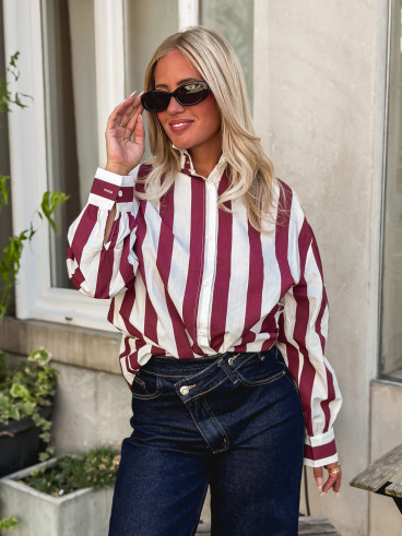 Chemise Anya - Bordeaux/Blanc