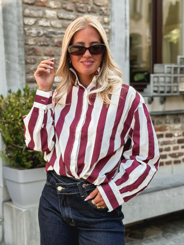 Chemise Anya - Bordeaux/Blanc