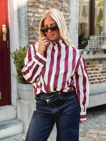 Chemise Anya - Bordeaux/Blanc
