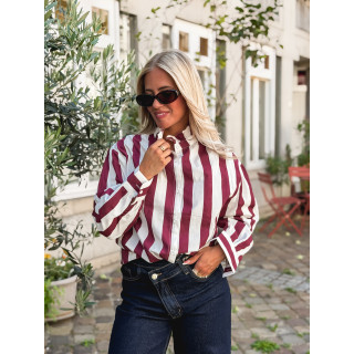 Chemise Anya - Bordeaux/Blanc
