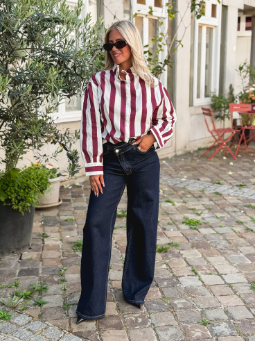 Chemise Anya - Bordeaux/Blanc